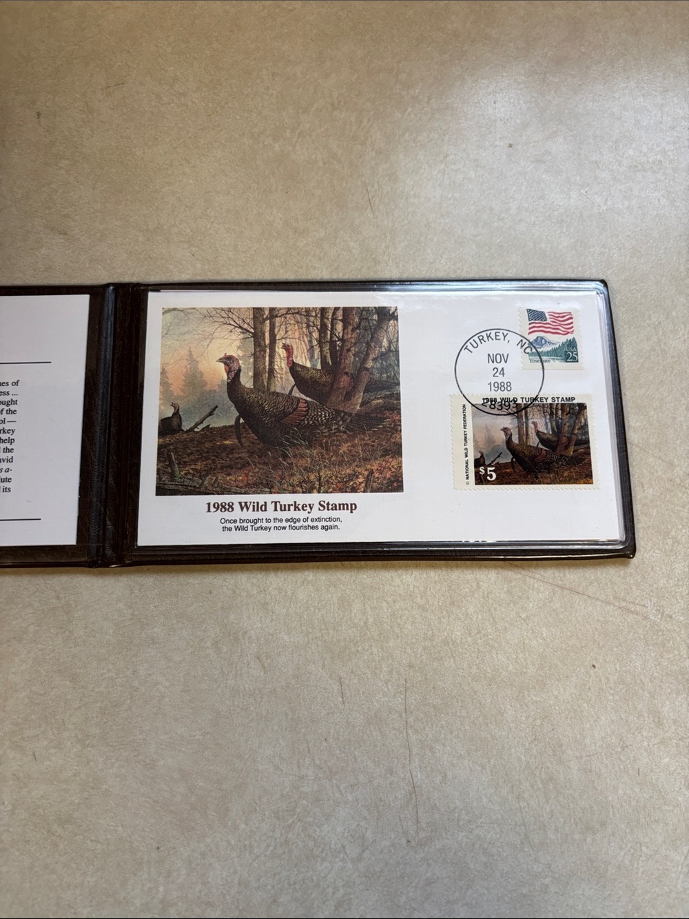 FDC First Day Covers 1988 Wild Turkey $5 Stamp TURKEY NC cancel Fleetwood  Folio